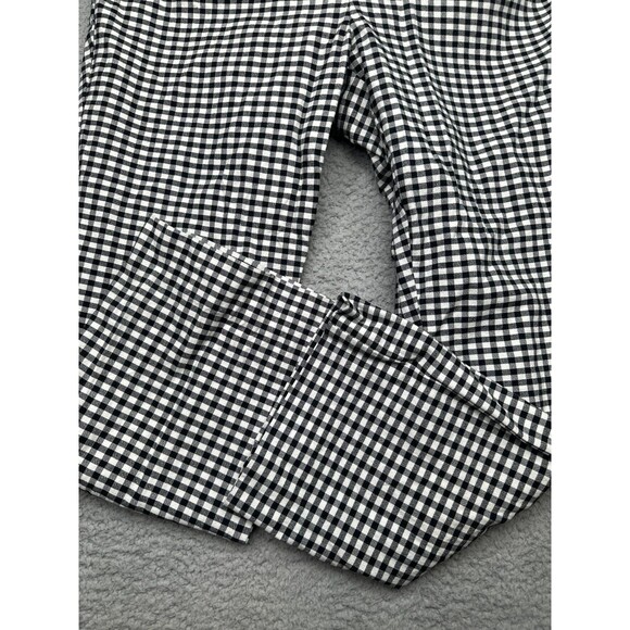 Anthropologie The Essential Crop Flare Black & White Gingham Check Pants...sz 8 - Picture 4 of 7